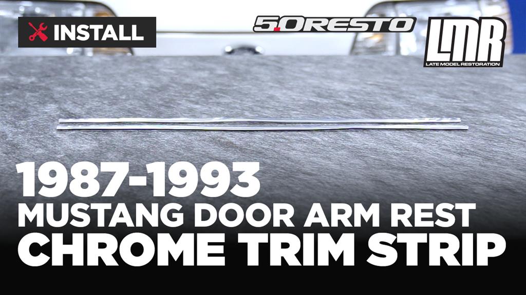 1987-93 Mustang Door Armrest Chrome Trim Strip - Pair